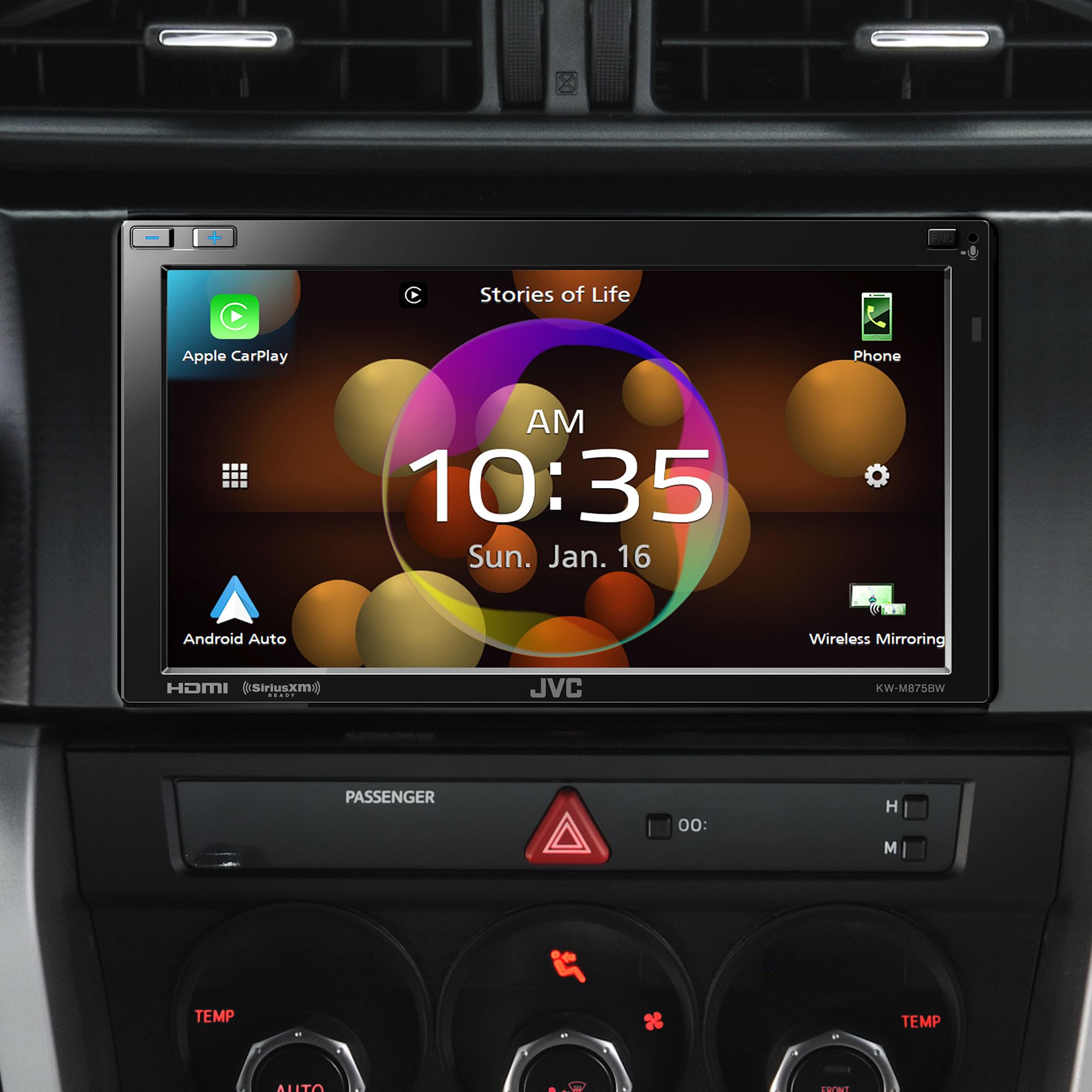 Jvc Kw-M875Bw Built In Wi-Fi For Wireless Carplay Android Auto, 6.8'' Lcd Touchscreen Display, Am/Fm, Bluetooth, Mp3 Player, Usb